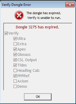 Once OK has been clicked the program will then open up the 'Upgrade Dongle' window: